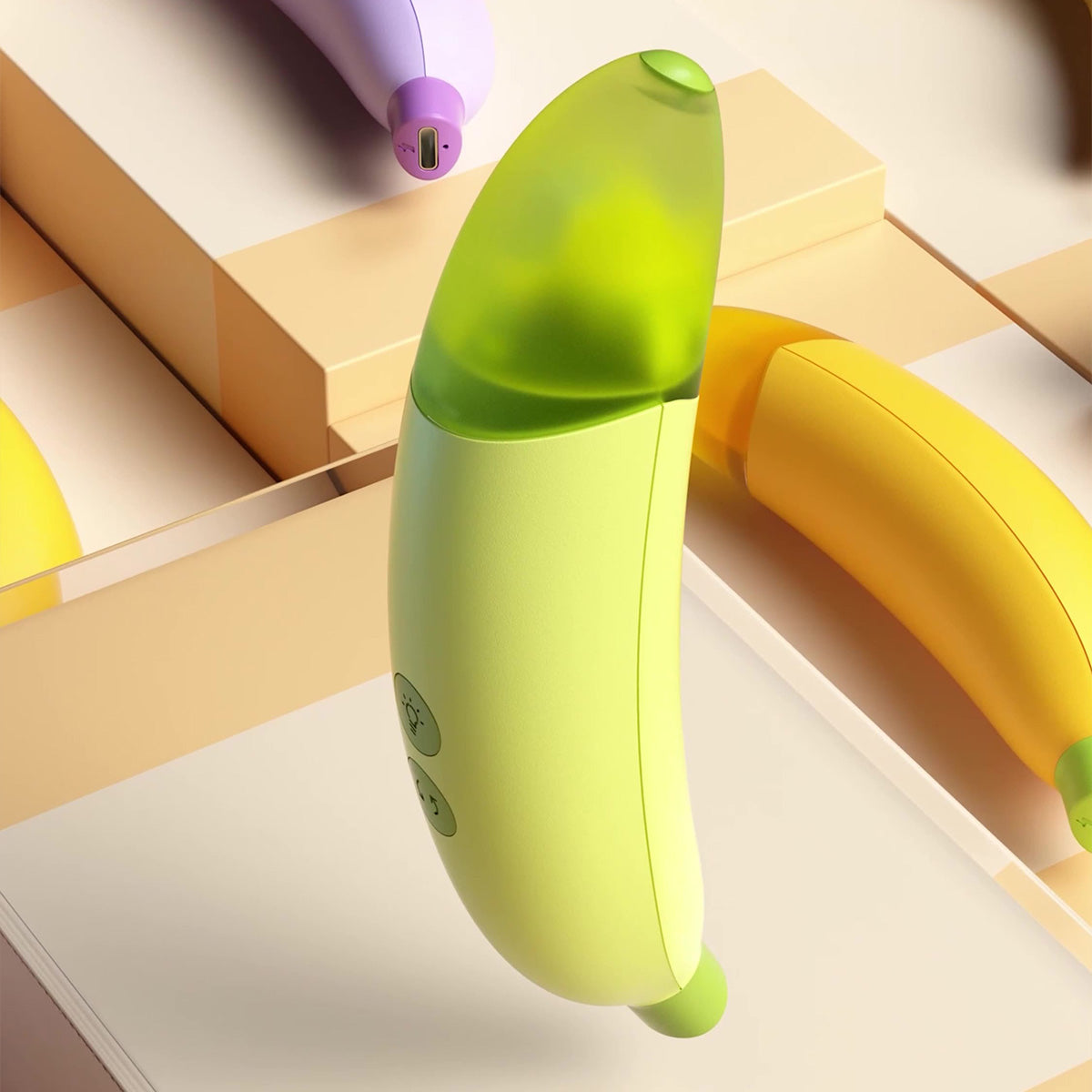 AIWO艾窩 香蕉寵物充電式磨甲器 黃色 綠色 咖啡色