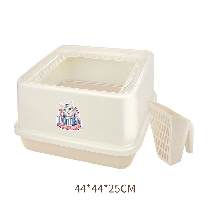 貓樂適 方形頂入式貓砂盆 白色8升