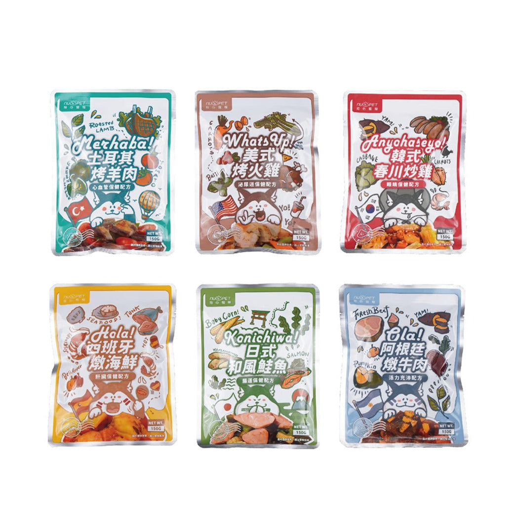 nu4PET陪心寵糧 環遊犬世界主食鮮寵包 150g