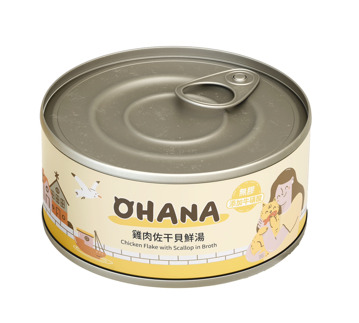 OHANA歐哈吶 鮪魚白肉系列 / 鮮嫩雞肉系列 天然無膠無穀貓湯罐 80g