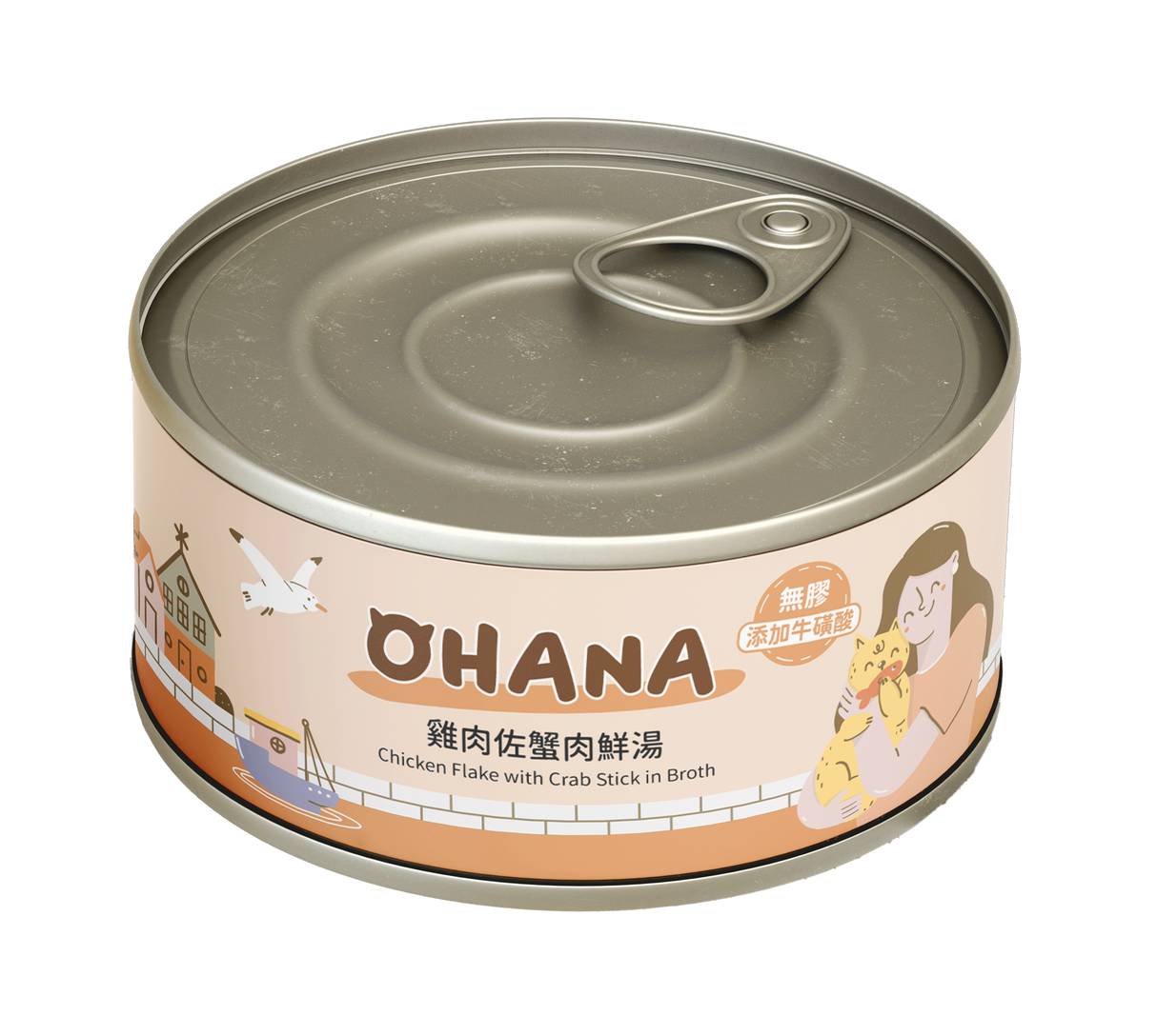 OHANA歐哈吶 鮪魚白肉系列 / 鮮嫩雞肉系列 天然無膠無穀貓湯罐 80g