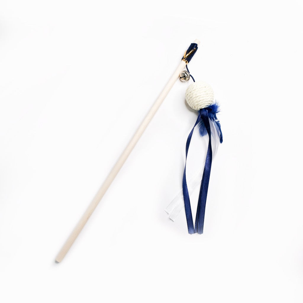 STOCK 羽毛緞帶單球逗貓棒