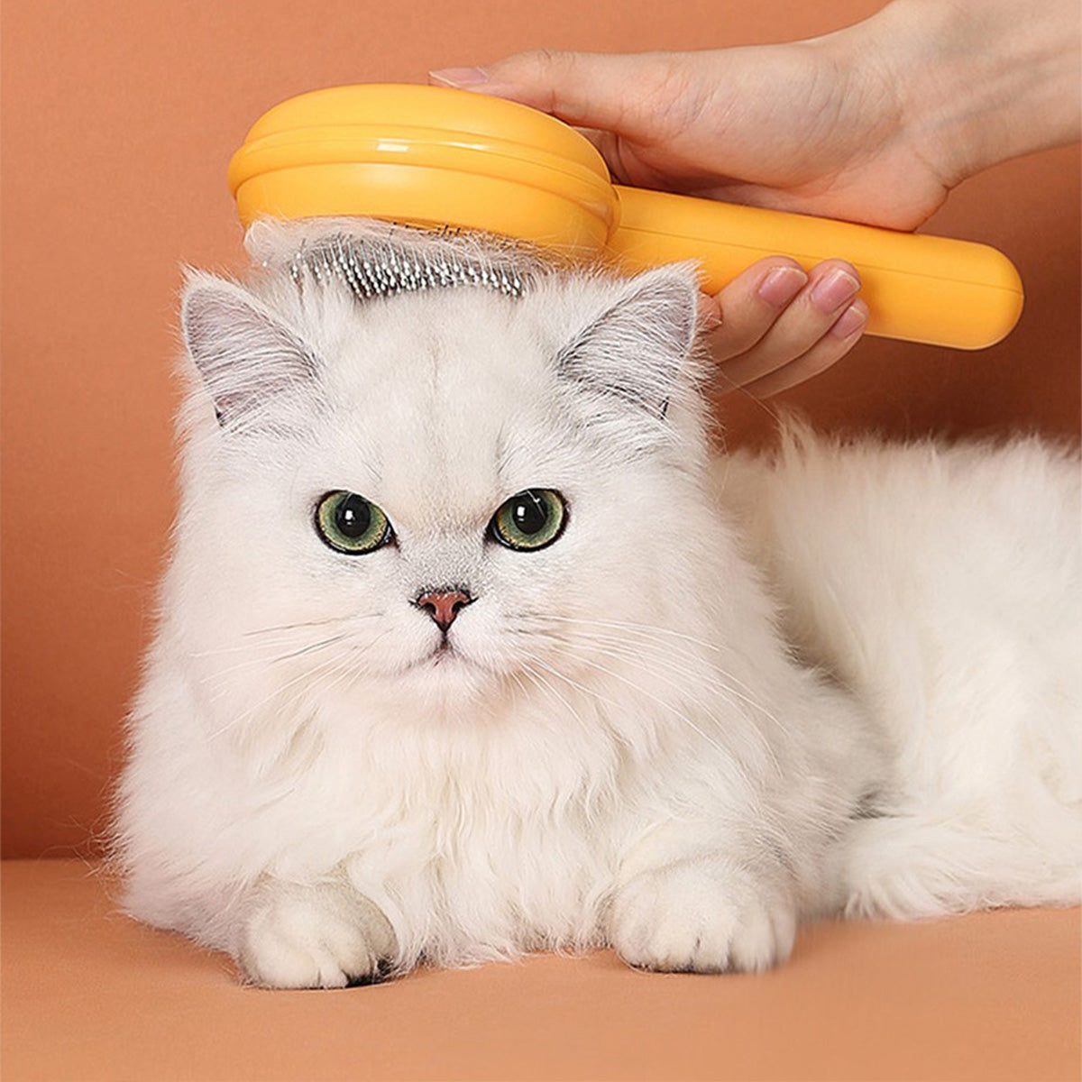 AIWO艾窩 漢堡包寵物針梳 一鍵除毛 寵物梳 貓毛梳