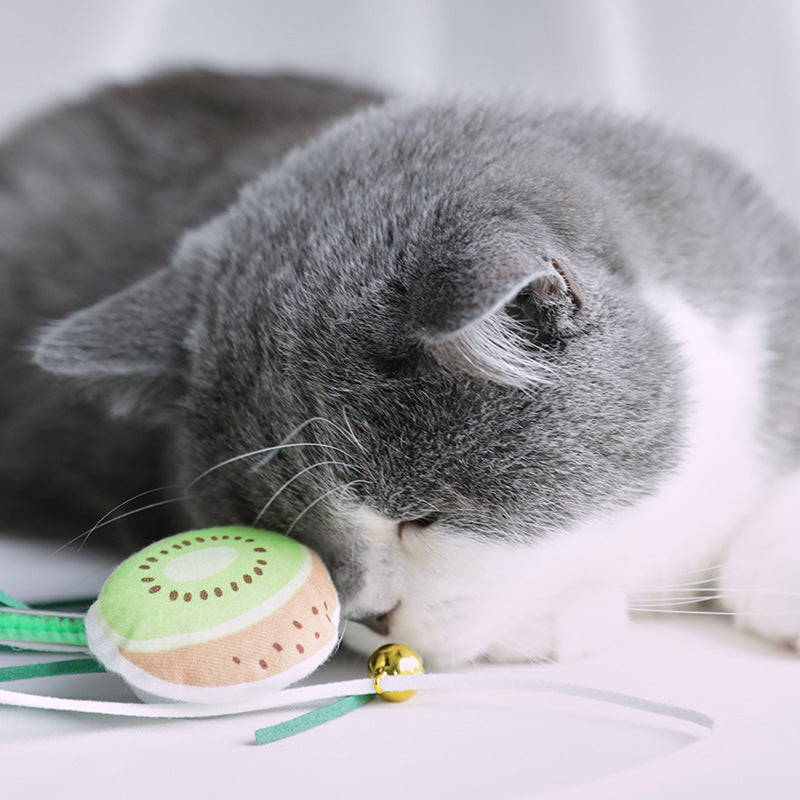 水果逗貓棒 流蘇發聲鈴鐺