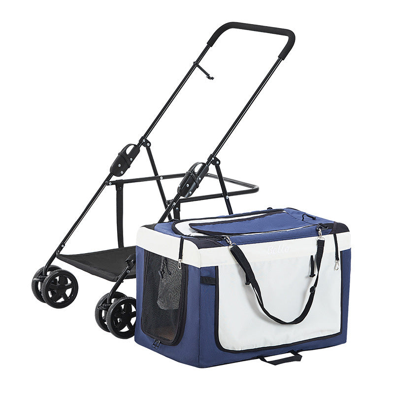 Bello BL09 輕巧便攜 車包分離式可折疊寵物推車 卡其色