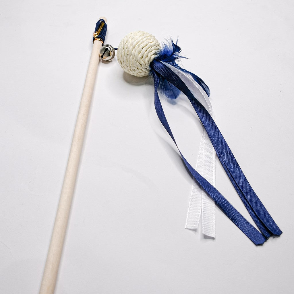 STOCK 羽毛緞帶單球逗貓棒