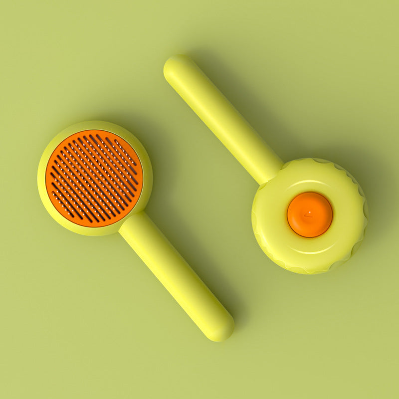 AIWO艾窩 甜甜圈寵物針梳 一鍵除毛 寵物梳