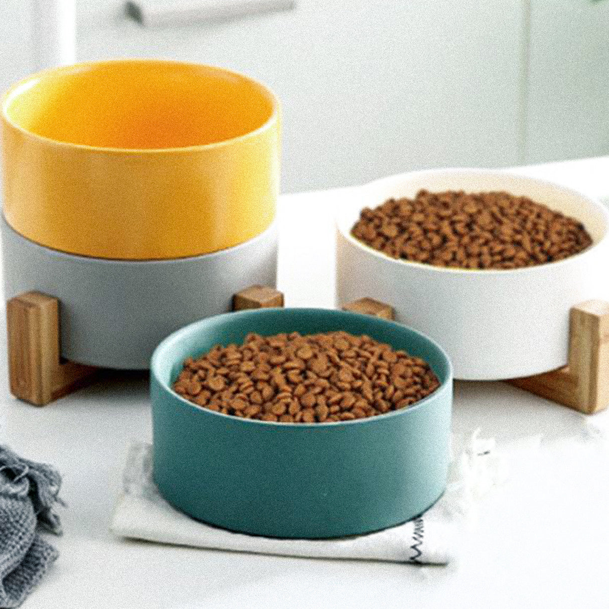 CARNO卡諾 北歐風格 寵物陶瓷碗架組