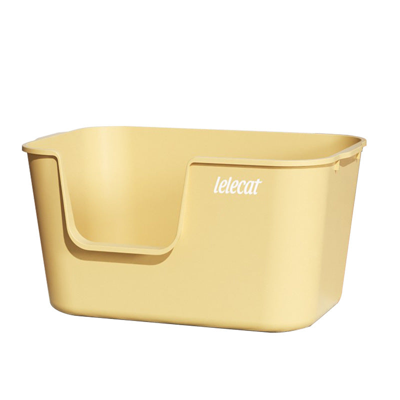 超大號防潑貓砂盆 開放式貓砂盆 黃色