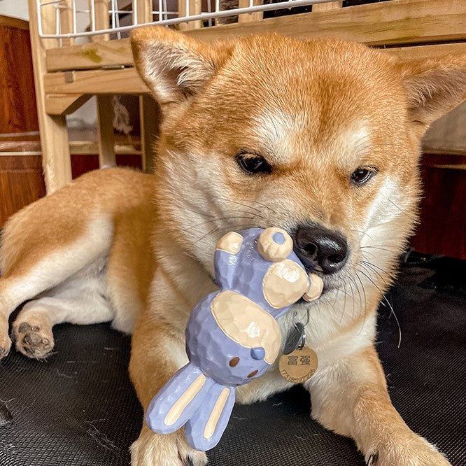 Q-MONSTER 木雕系列 狗玩具 乳膠玩具 寵物發聲玩具