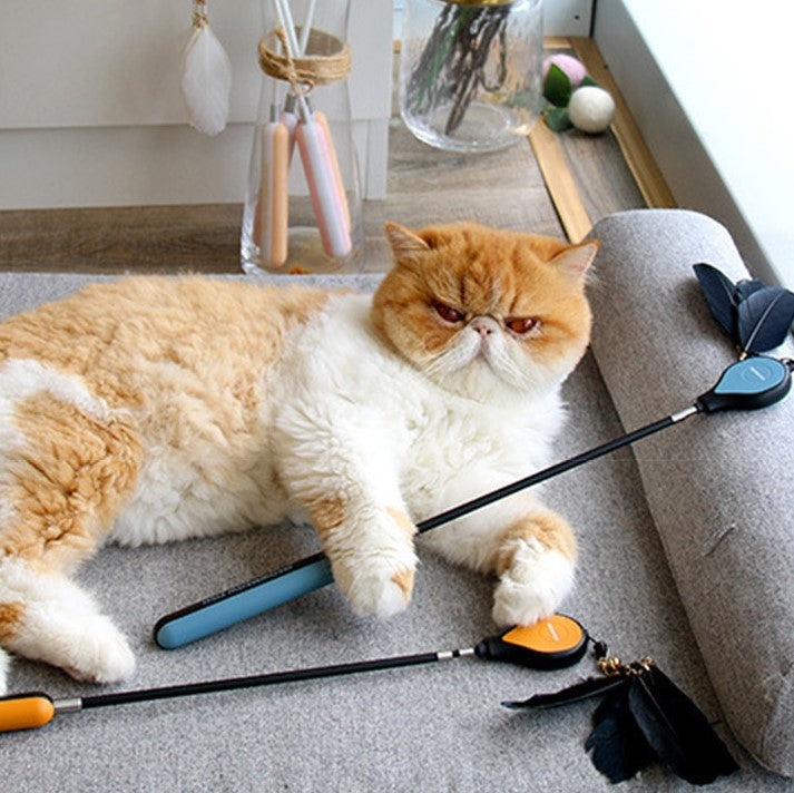 AIWO艾窩 伸縮羽毛逗貓棒