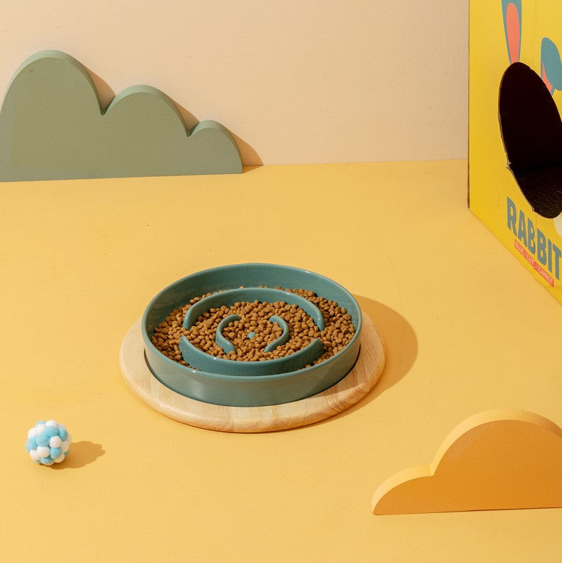 木架陶瓷寵物防噎慢食碗 單碗 慢食碗 寵物碗