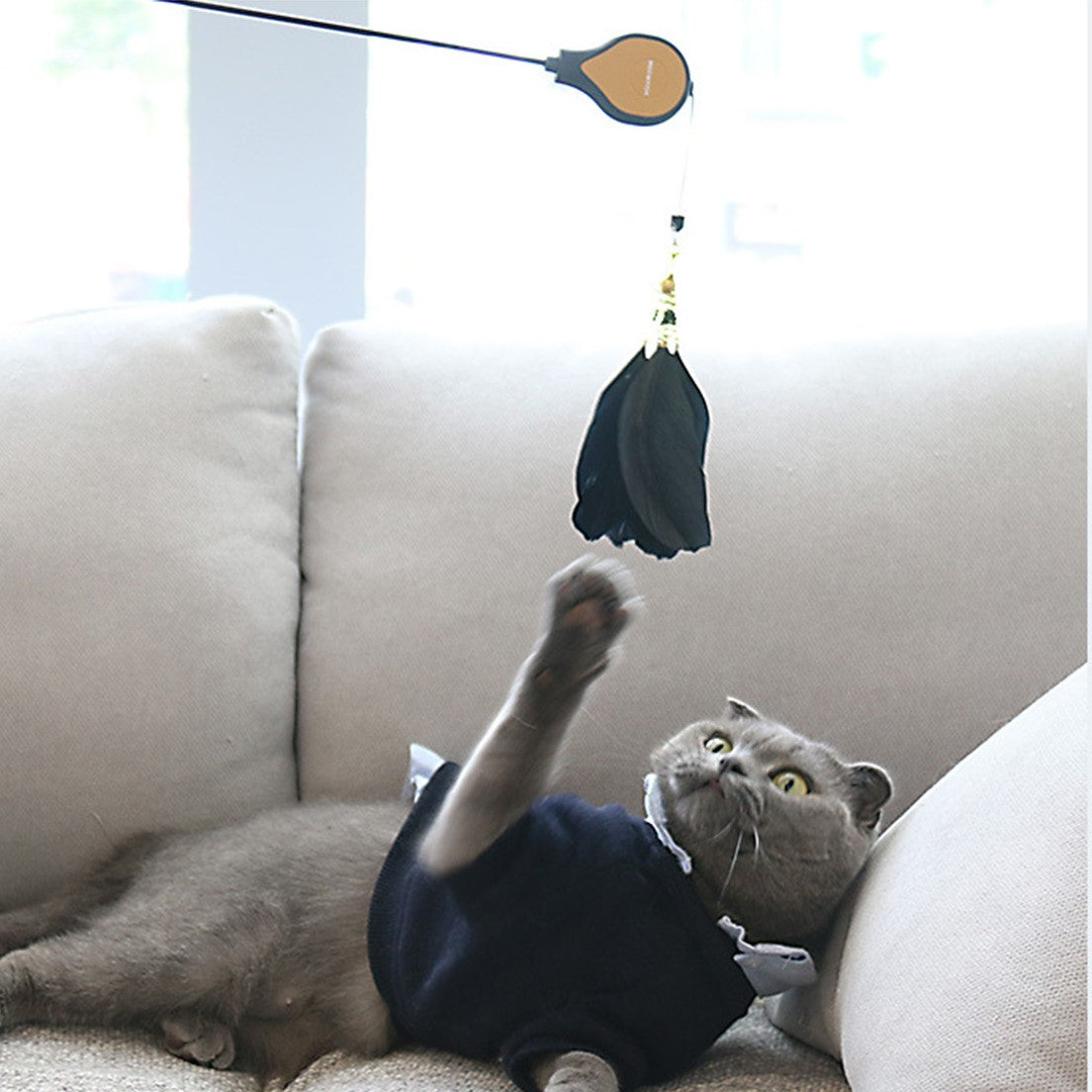 AIWO艾窩 伸縮羽毛逗貓棒