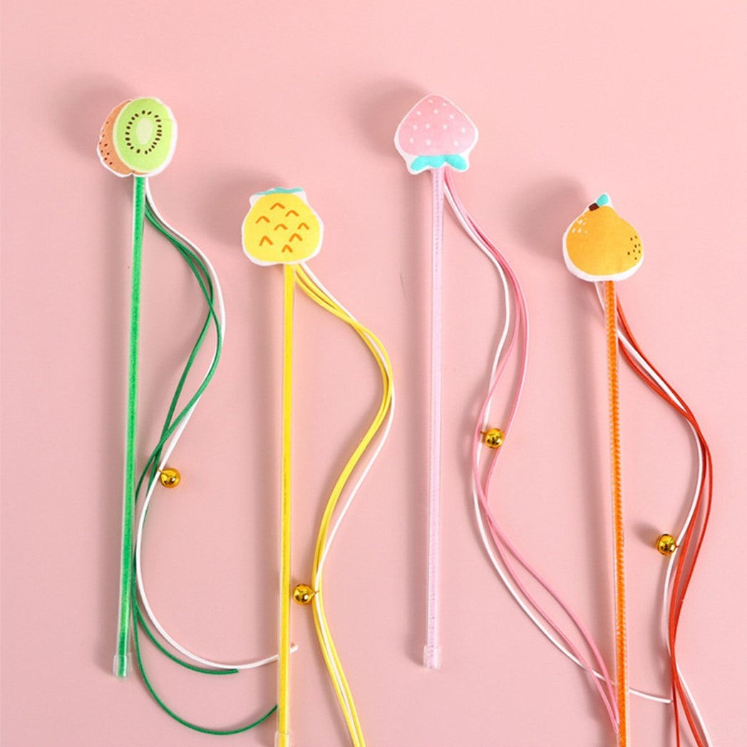 水果逗貓棒 流蘇發聲鈴鐺