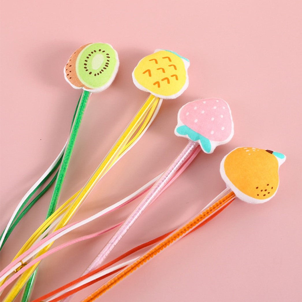 水果逗貓棒 流蘇發聲鈴鐺