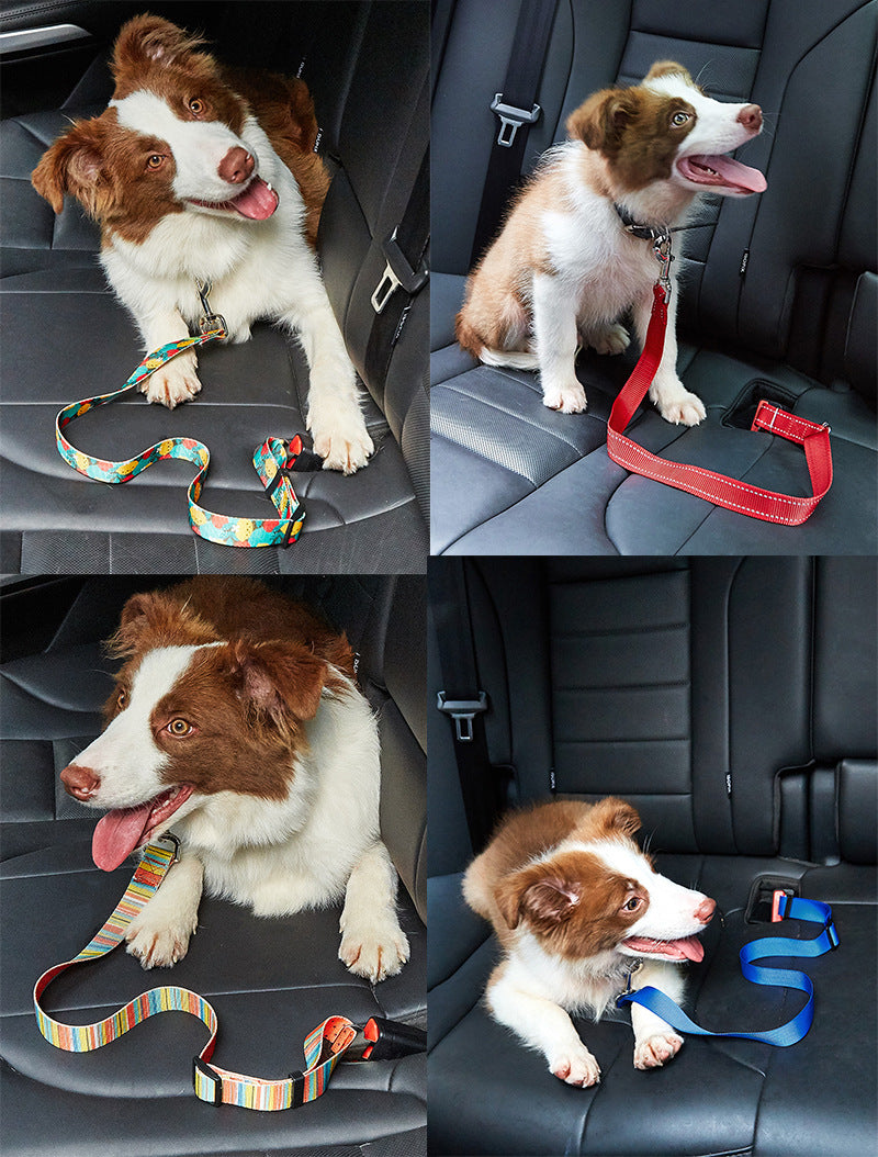 印花寵物安全帶 寵物車用安全帶 79x2.5cm