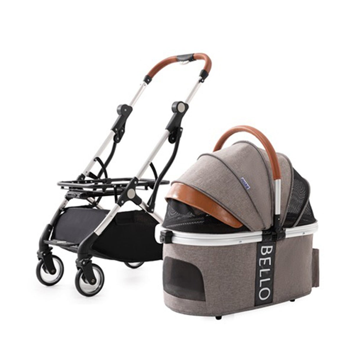 Bello WM01 一鍵摺疊 兩用鋁管寵物推車 升級版 (附雨罩)