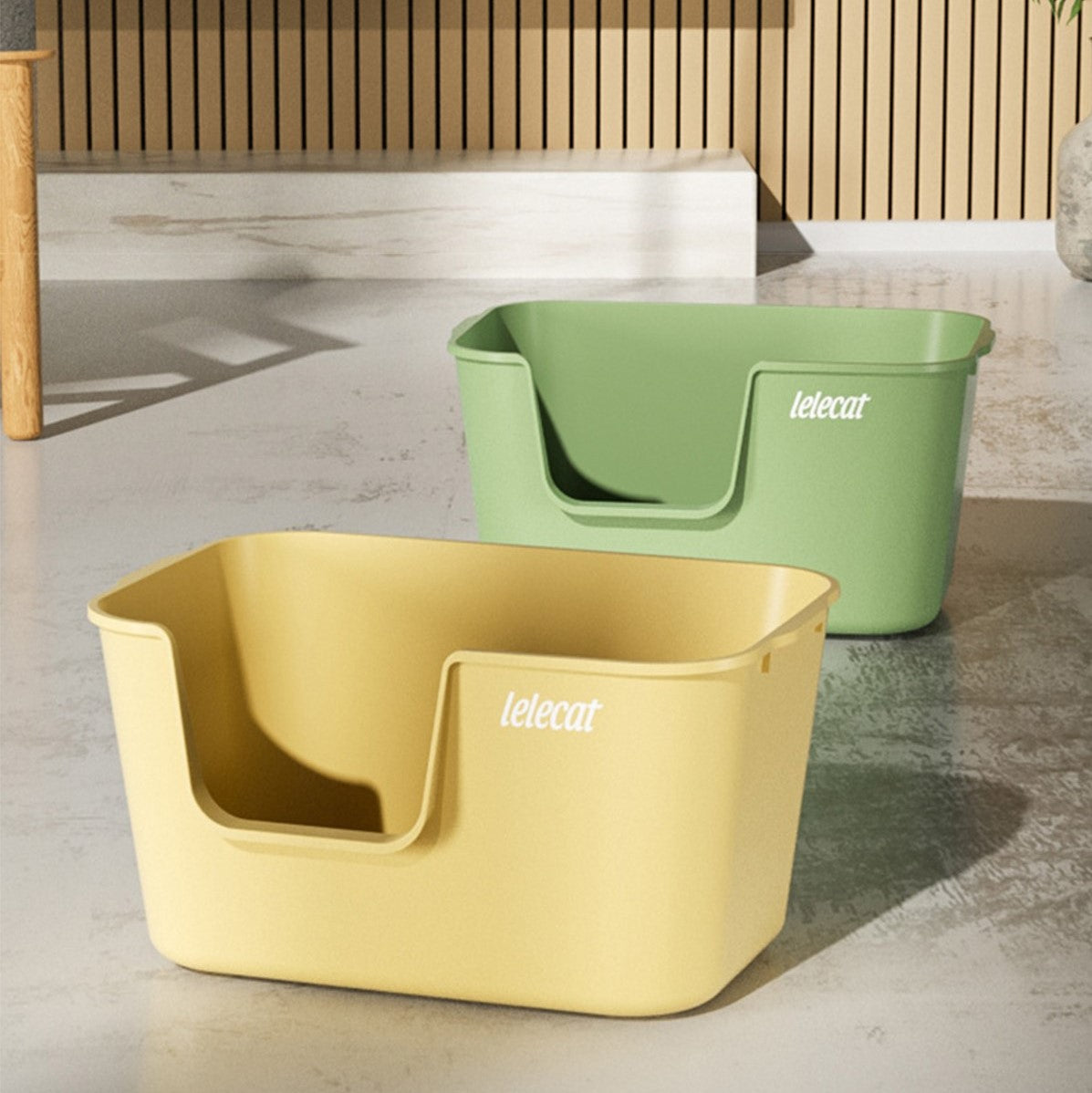 超大號防潑貓砂盆 開放式貓砂盆 黃色