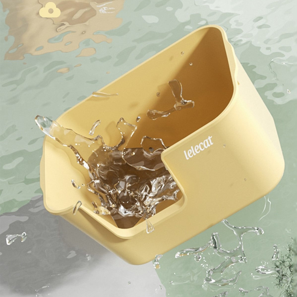 超大號防潑貓砂盆 開放式貓砂盆 黃色