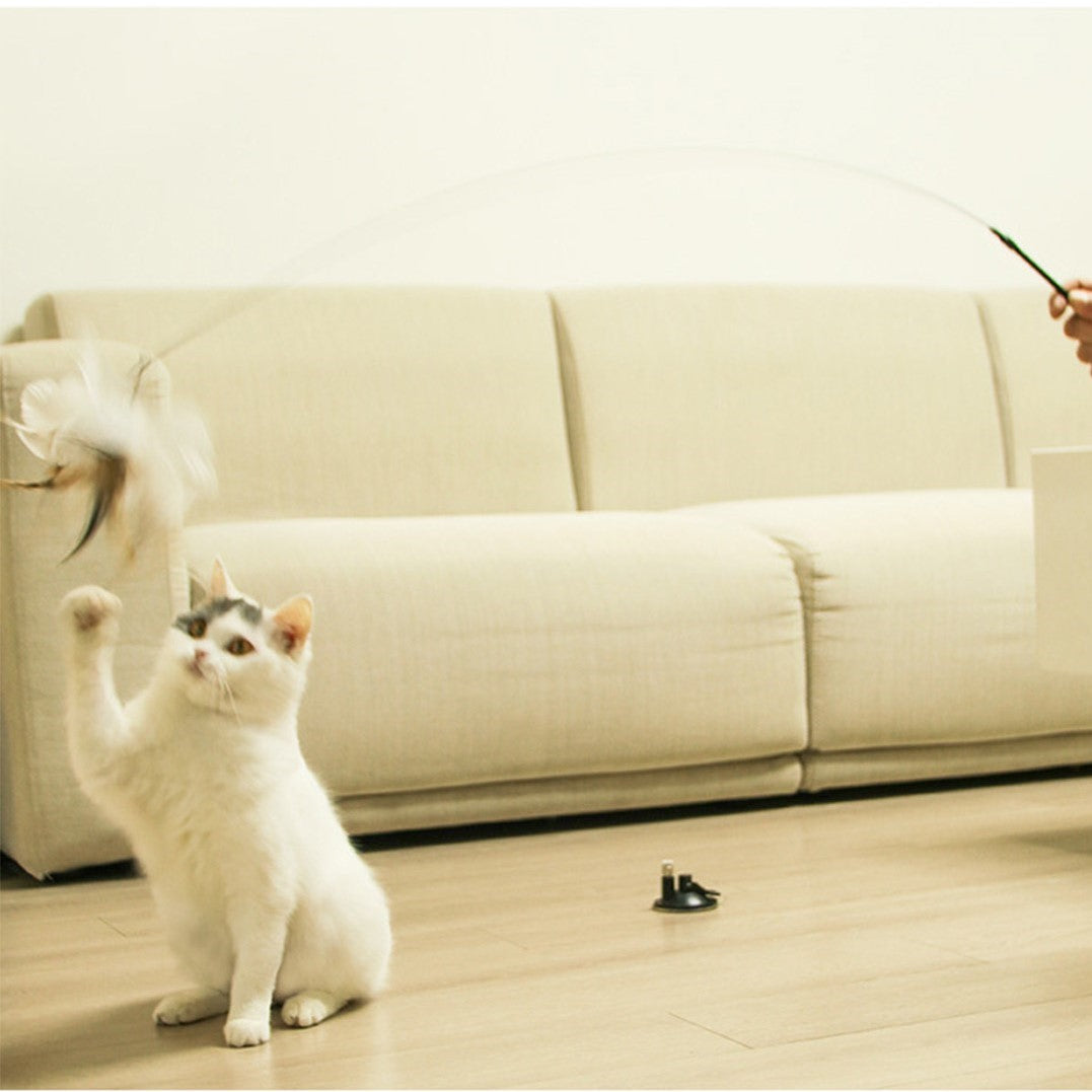 寵物自嗨長桿逗貓棒 吸盤逗貓棒貓