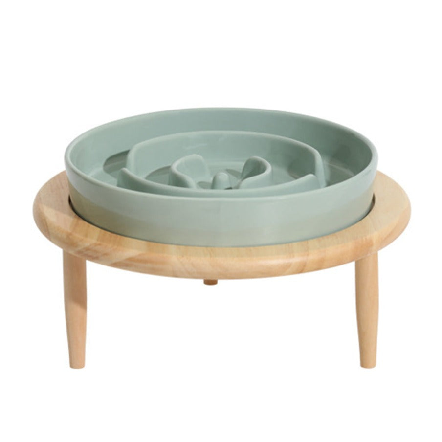 木架陶瓷寵物防噎慢食碗 單碗 慢食碗 寵物碗