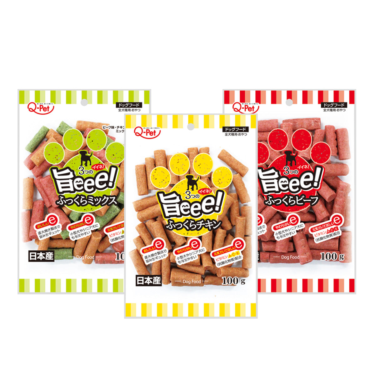 Q-Pet 巧沛 日本進口 美味系列|雞肉條 牛肉條 100g 狗零食 寵物零食 老犬零食