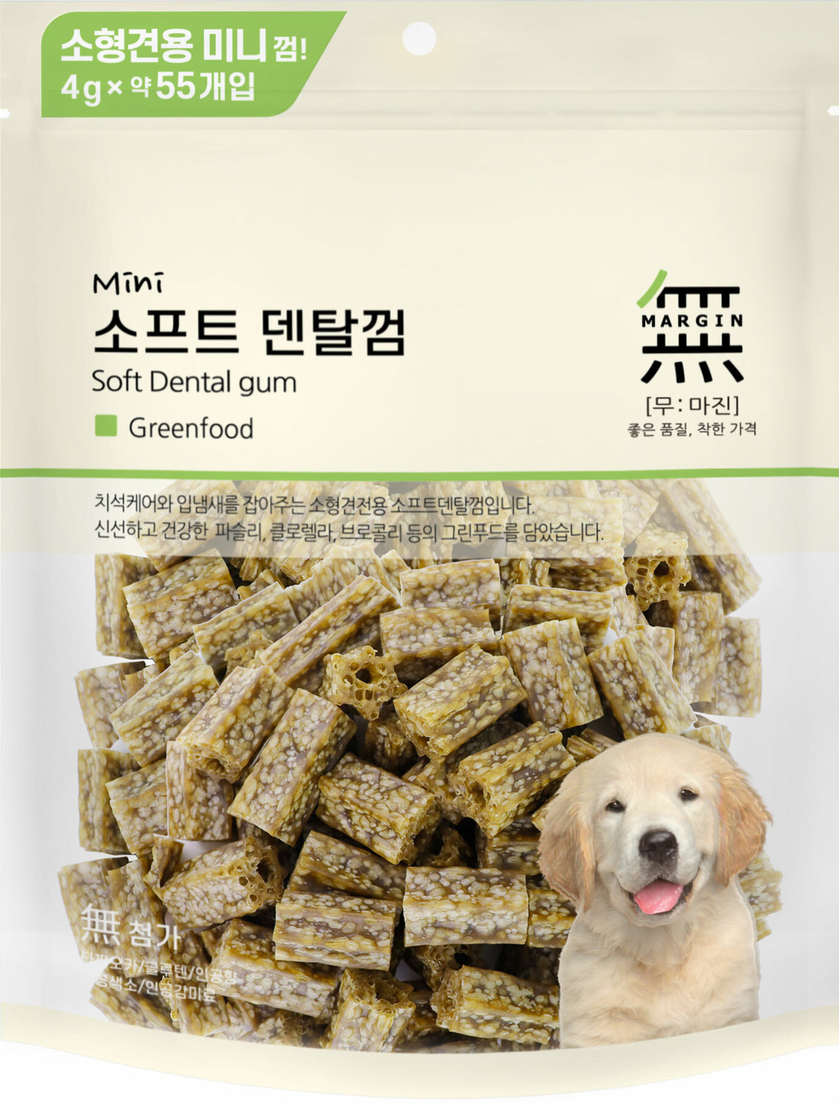 MARGIN無IN 耐咬潔牙點心 牛肉/蜂蜜/綠藻/蘋果 220g