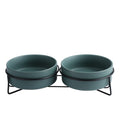 黑鐵架陶瓷碗 雙碗組 / 綠色 / 15.5 cm