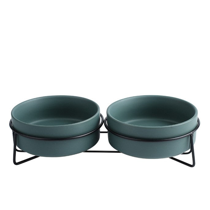 黑鐵架陶瓷寵物碗 護頸寵物碗 6色 2種尺寸