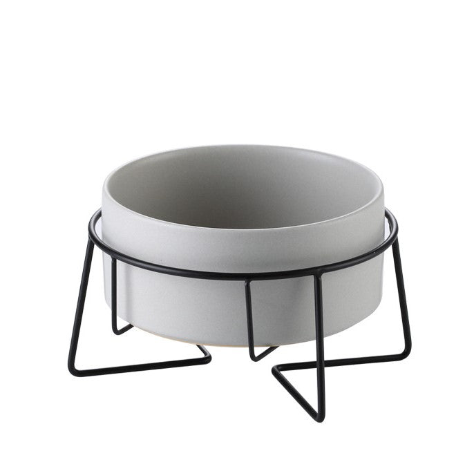 黑鐵架陶瓷寵物碗 護頸寵物碗 6色 2種尺寸