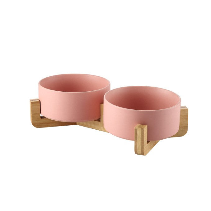 木架陶瓷寵物碗 13cm / 15.5cm 6色