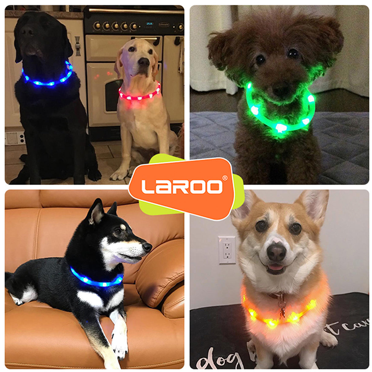 LaRoo萊諾 F9發光狗項圈 LED項圈 65cm 發光項圈 狗項圈 USB充電