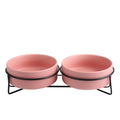 黑鐵架陶瓷碗 雙碗組 / 粉色 / 13 cm