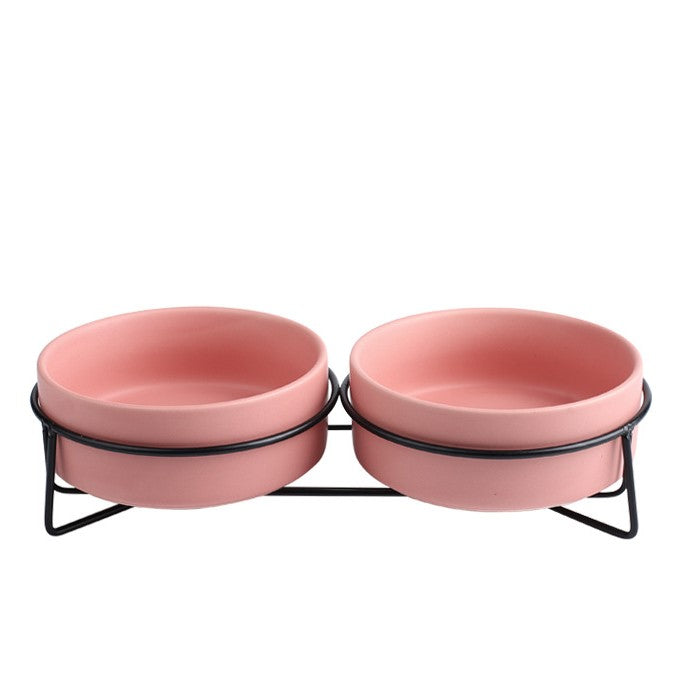 黑鐵架陶瓷寵物碗 護頸寵物碗 6色 2種尺寸