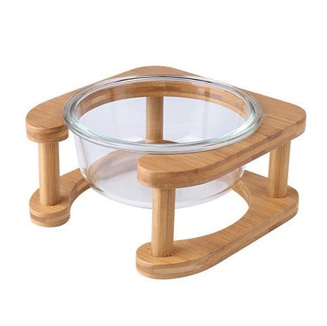 羅馬柱架玻璃寵物碗 平架寵物碗 玻璃飛碟碗 單碗 / 雙碗