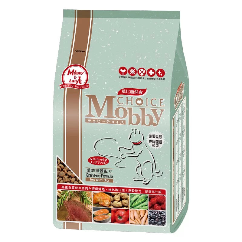 MobbyChoice莫比自然食 無穀成貓 / 成貓抗毛球 / 低卡化毛 / 幼母貓 1.5kg