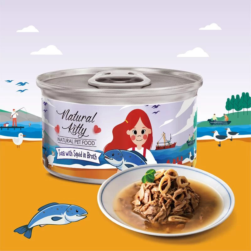 NaturalKitty自然小貓 無膠肉湯罐系列 12種口味 80g