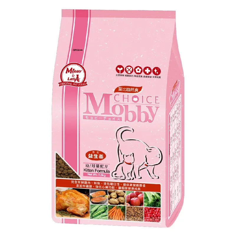 MobbyChoice莫比自然食 無穀成貓 / 成貓抗毛球 / 低卡化毛 / 幼母貓 1.5kg