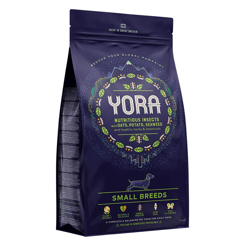 YORA 昆蟲蛋白質 低碳永續犬糧 全犬種 小型犬 減重老犬配方 1.5kg