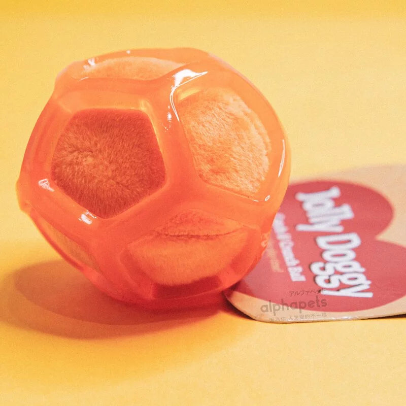 Rosewood 耐咬彈力潔牙球 橘色發聲球