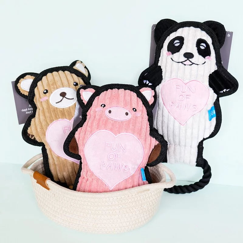 Q-MONSTER 拉環動物家族 拉扯 耐咬 發聲玩具