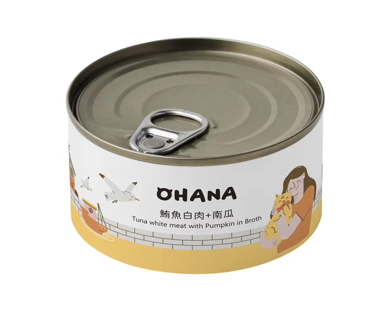 OHANA歐哈吶 鮪魚白肉系列 / 鮮嫩雞肉系列 天然無膠無穀貓湯罐 80g
