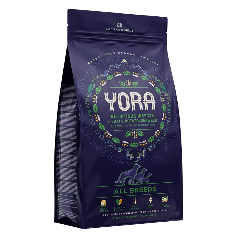 YORA 昆蟲蛋白質 低碳永續犬糧 全犬種 小型犬 減重老犬配方 1.5kg