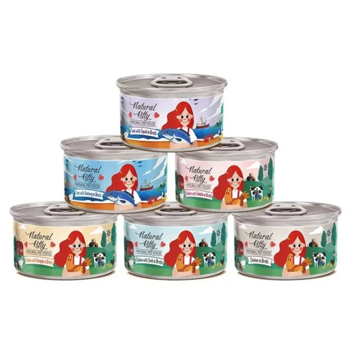 NaturalKitty自然小貓 無膠肉湯罐系列 12種口味 80g