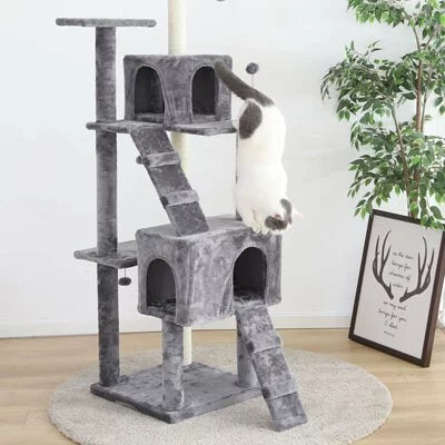 豪華大空間多層貓跳台 灰色