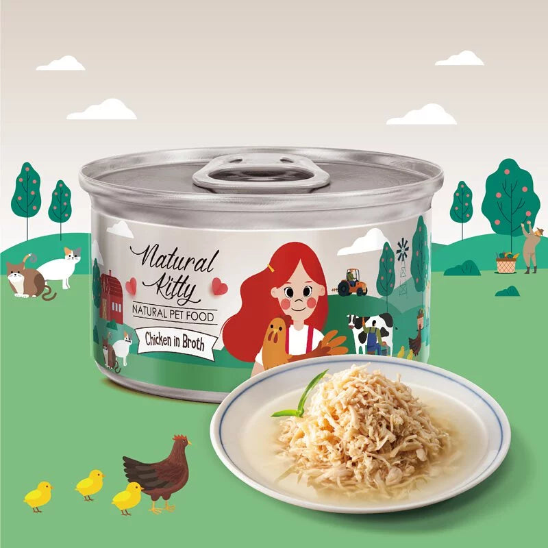 NaturalKitty自然小貓 無膠肉湯罐系列 12種口味 80g