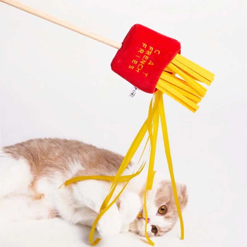 PurLab 噗撲實驗室 美食系列 耐咬貓薄荷逗貓棒 - 薯條 拉麵 火鍋