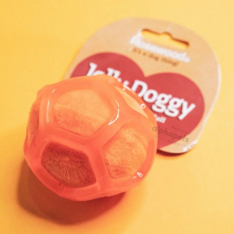 Rosewood 耐咬彈力潔牙球 橘色發聲球