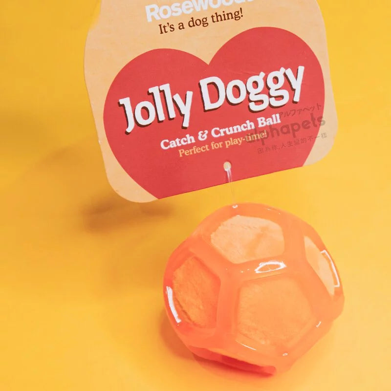 Rosewood 耐咬彈力潔牙球 橘色發聲球