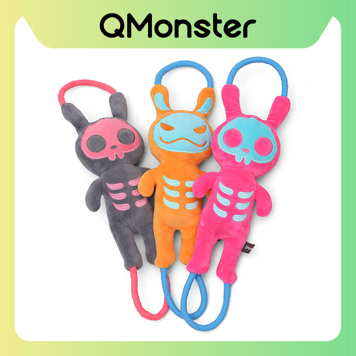 Q-MONSTER 拉手骷髏 狗玩具 拉扯玩具